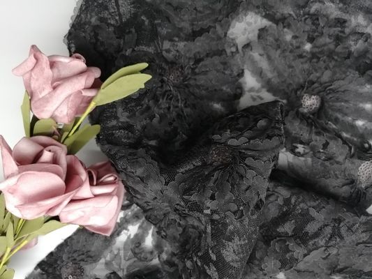 Το αφαιρεσμένο τον πυρήνα κόμμα κεντητικής δένει το μαύρο τρισδιάστατο ύφασμα Applique τσεκιών