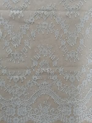 Γκρίζο 100% νάυλον Eyelash οστράκων ύφασμα δαντελλών δαντελλών τρισδιάστατο Floral