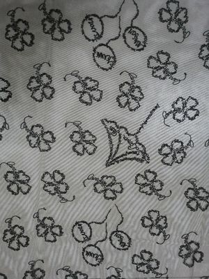 Μαύρο ύφασμα δαντελλών επιστολών Floral κεντημένο