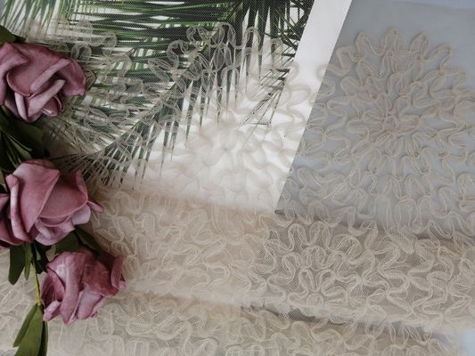 Ελβετικό Floral ύφασμα Applique δαντελλών πλέγματος του Tulle τσιγγελακιών