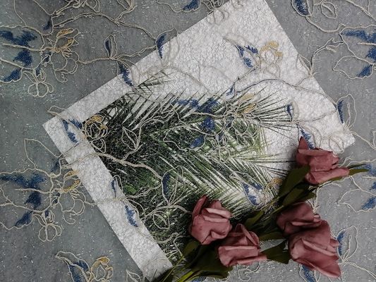 Floral κεντημένο ύφασμα του Tulle Lurex