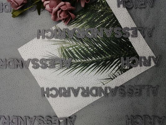 Το γκρι ακτινοβολεί ύφασμα πλέγματος φύλλων αλουμινίου κεντητικής για την κυρία Evening Dress
