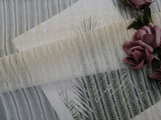 100 ναυπηγεία 145cm γεωμετρικό σχοινόδετο δαντελλών υφάσματος ύφασμα δαντελλών ελεφαντόδοντου νυφικό