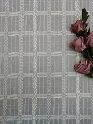 Λευκιά γεωμετρική ελαφριά κυρία Dress Fabric υφάσματος δαντελλών του Tulle πλέγματος