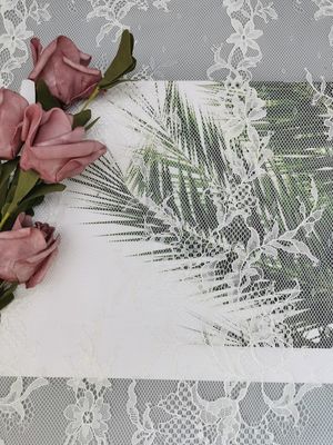 Κεντημένο ύφασμα βαμβακιού του Tulle πλέγμα