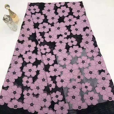 Το λέιζερ έκοψε το Floral πλέγμα υφάσματος κεντητικής Applique δαντελλών