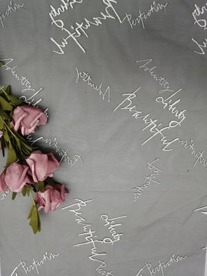 Ζωηρόχρωμο ύφασμα πλέγματος του Tulle τουλιού κεντημένο δαντέλλα
