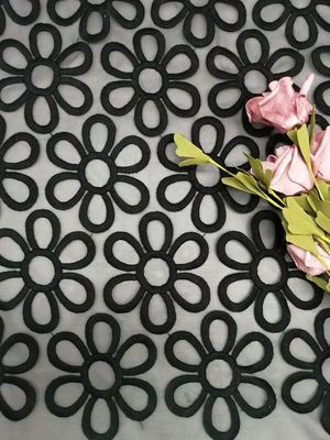 Μεγάλο Floral ύφασμα δαντελλών κεντητικής μεταξιού βαμβακιού 100%