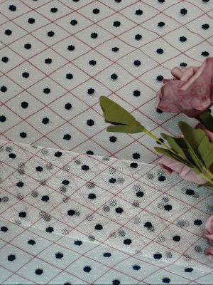 57» διπλό κεντημένο χρώμα ύφασμα ενδυμάτων παιδιών πλέγματος σημείων Πόλκα υφάσματος δαντελλών