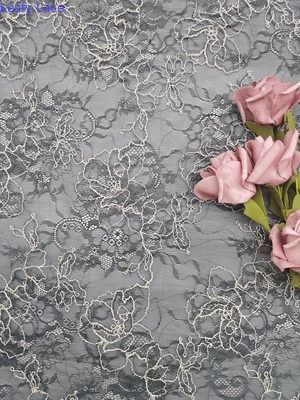 Κεντημένα φυλλώδη τρισδιάστατα Floral πρότυπα 100 υφάσματος OEKO TEX δαντελλών για Dressmaking