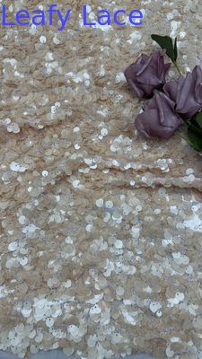 Δαντελένιο Ύφασμα με Κεντημένα Παγιέτες 100% Πολυεστέρας Πολυτελείας για Νυφικό