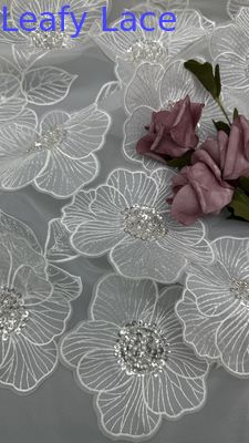 Πριονιδιασμένο κεντημένο ύφασμα 100% πολυεστέρας λαμπερό εξατομικευμένο κομψό για πάρτι φορέματα φορέματα