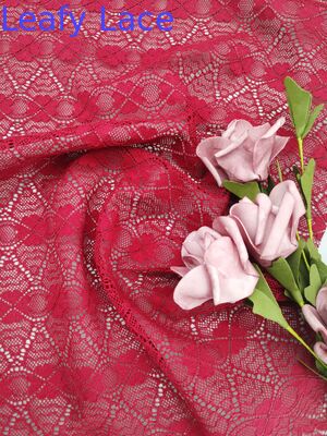 Ύφασμα δαντέλας με τετράφυλλο τριφύλλι κόκκινου χρώματος, κεντημένο κατά παραγγελία, καθαρή δαντέλα, μόδα ένδυσης