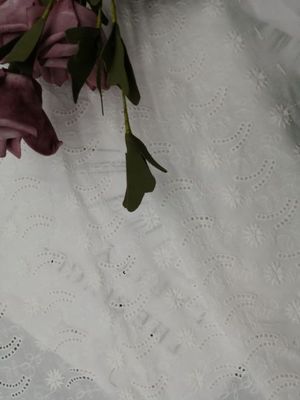 Μαλακό κεντημένο δαντέλλα ύφασμα βαμβακιού υφάσματος οπών για το φόρεμα κόμματος