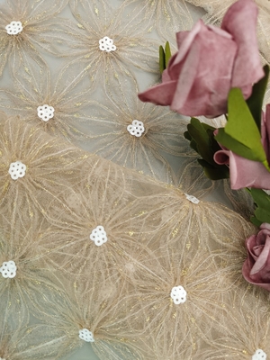 Γυναικείο Garment Sequin Embroidered Fabric κεντητική του Tulle δαντελλών τσιγγελακιών